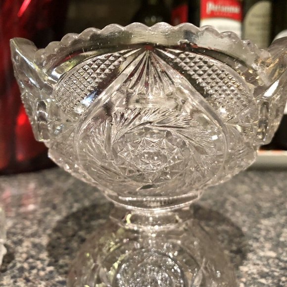 Antique EAPG Childrens Glass Punch Bowl Set with 6 Cups - Picture 2 of 4